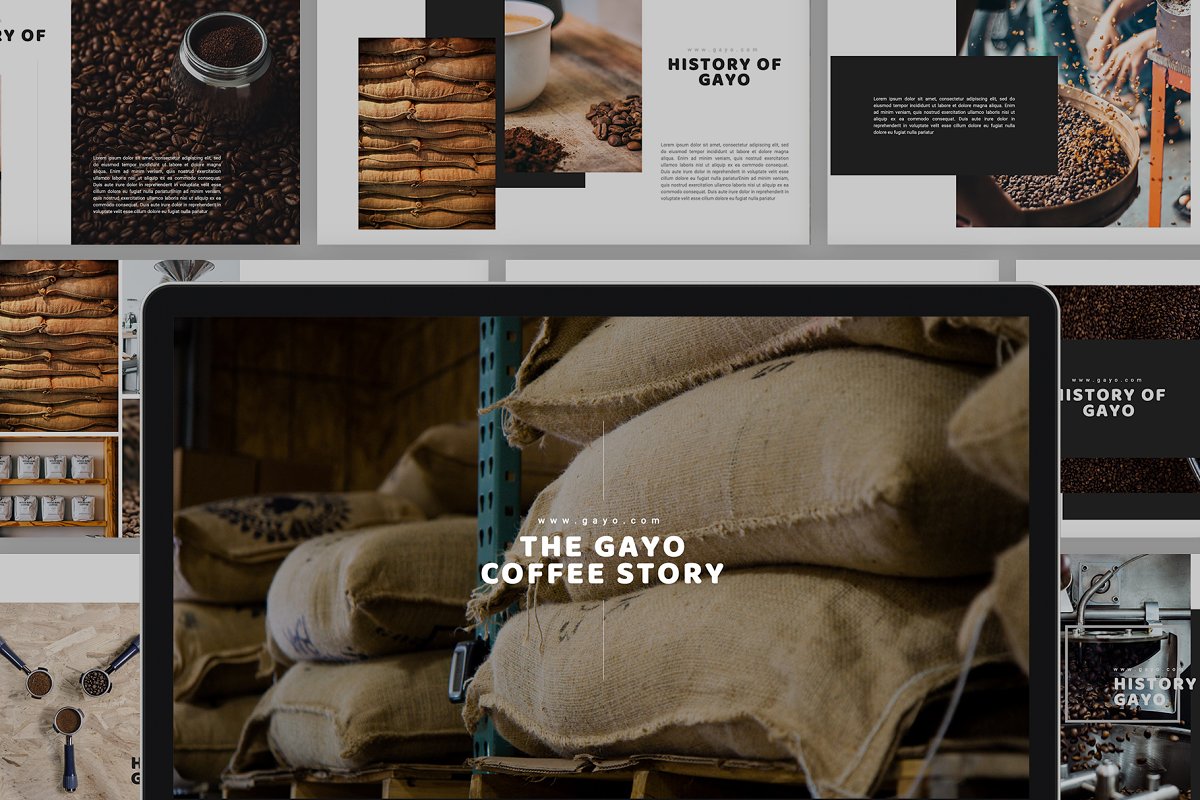 Cover image of Gayo Coffee Google Slides Template.