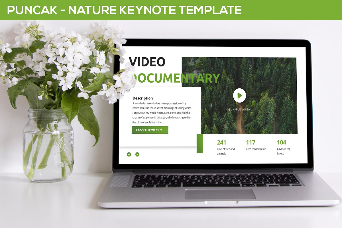 Cover image of Puncak - Nature Keynote Template.