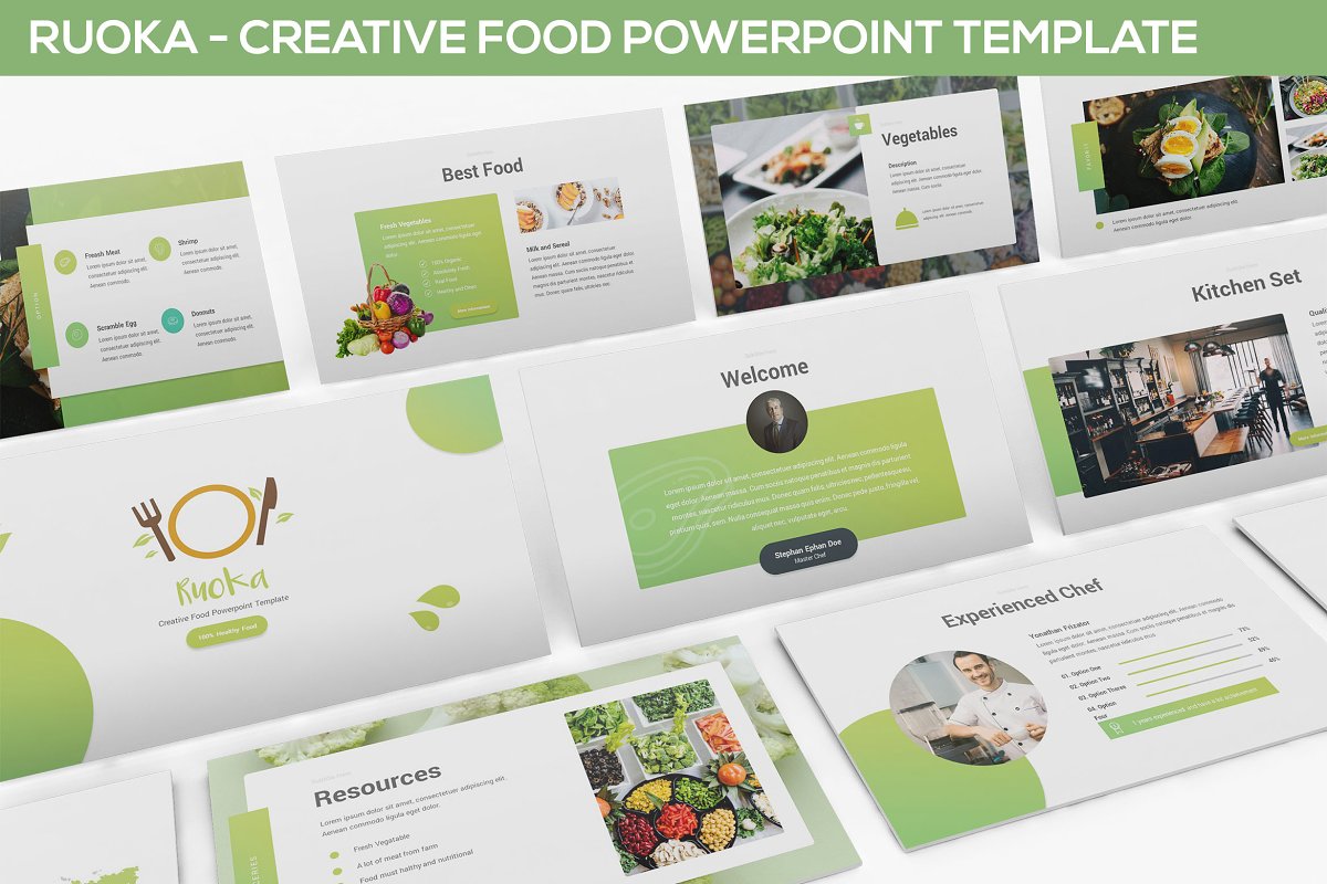 Cover image of Ruoka - Food Powerpoint Template.