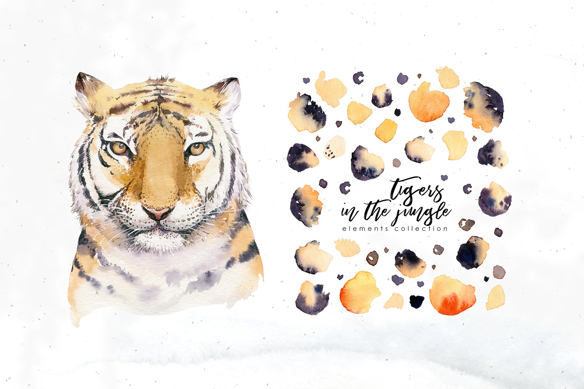 Watercolor Tropical Tigers.