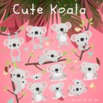 Cute Koala Bears vector clipart, SVG.
