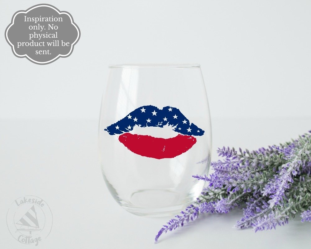 Transparent cup with lips.