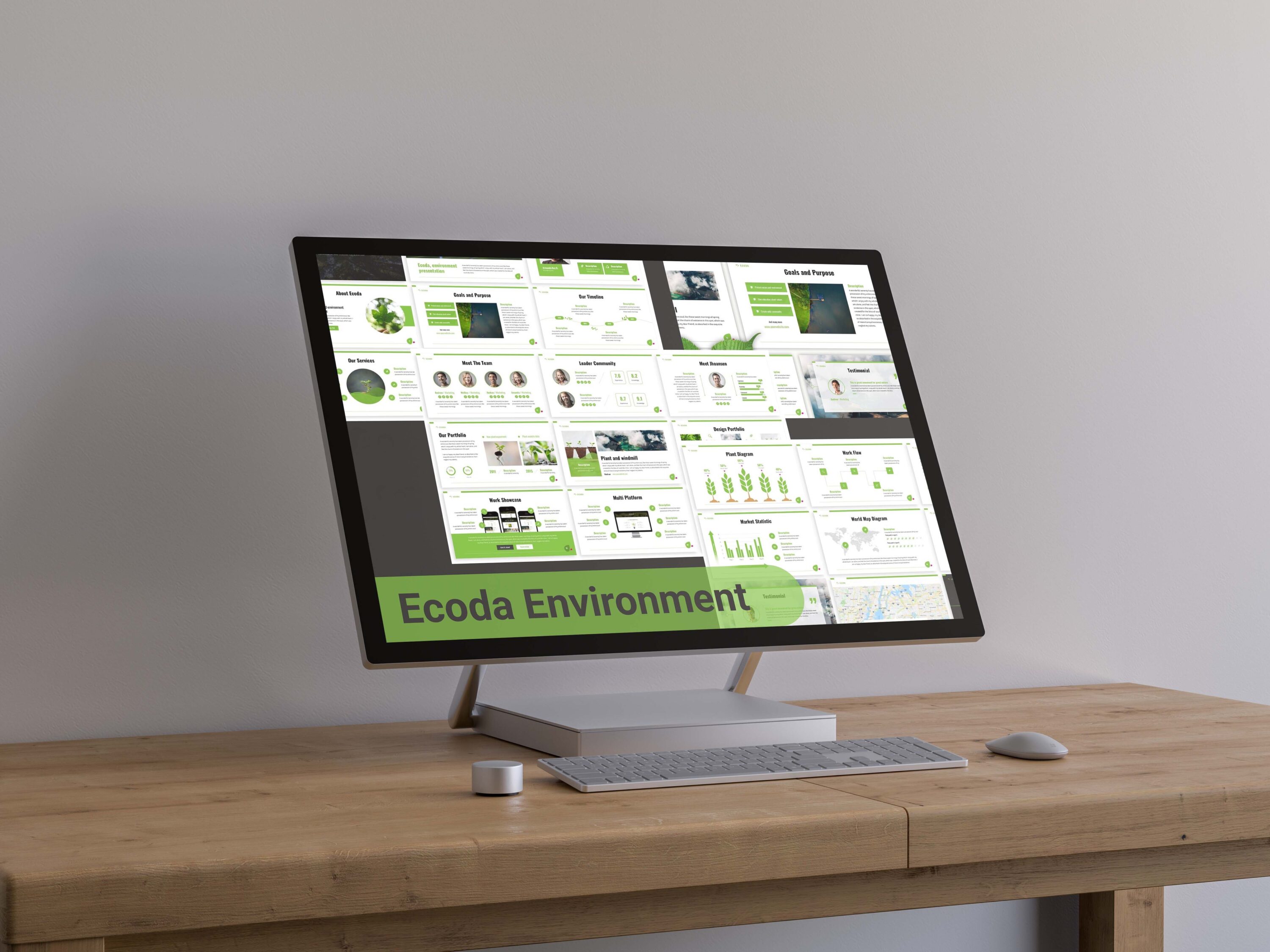 Ecoda - Environment Keynote - Mockup on Desktop.