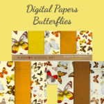 Digital Papers Butterflies.