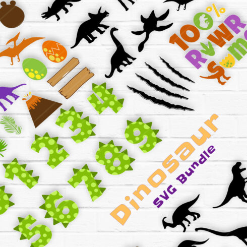 Dinosaur theme SVG bundle,Dinosaur numbers.