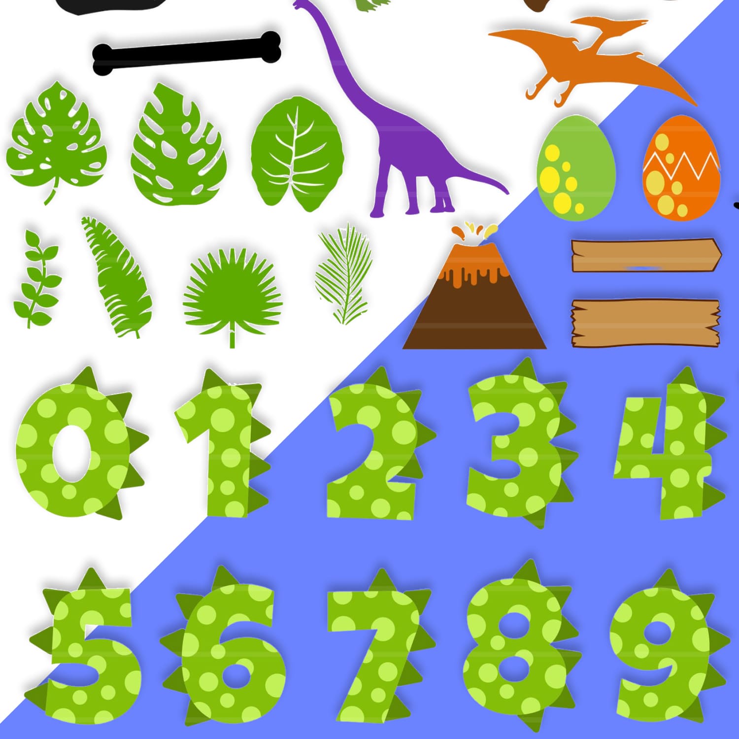 Dinosaur theme SVG bundle,Dinosaur numbers cover.