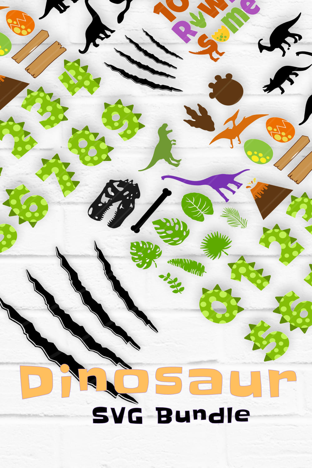Dinosaur Theme SVG Bundle,Dinosaur Numbers.