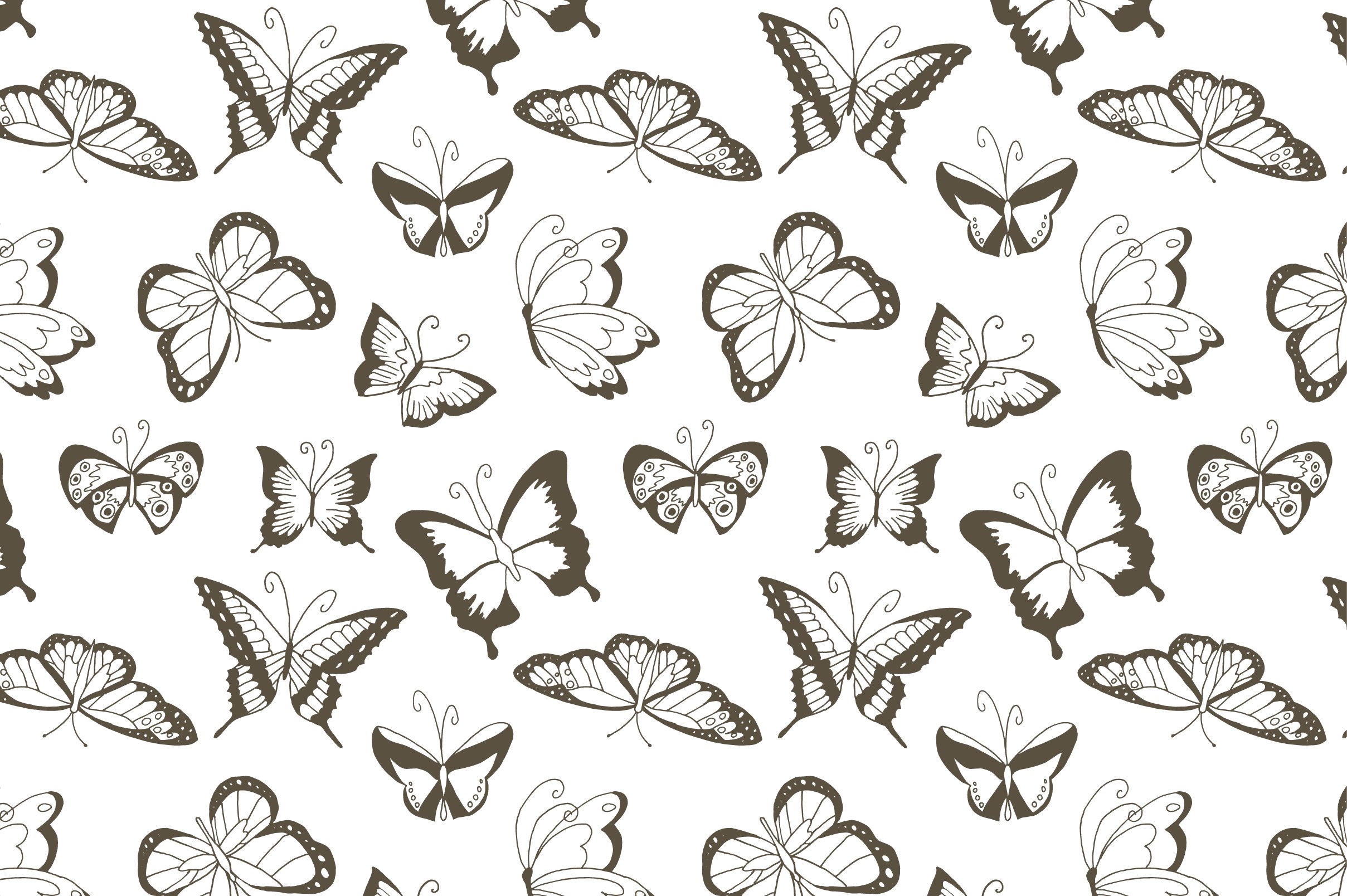 Seamless Butterfly Pattern - Vector.