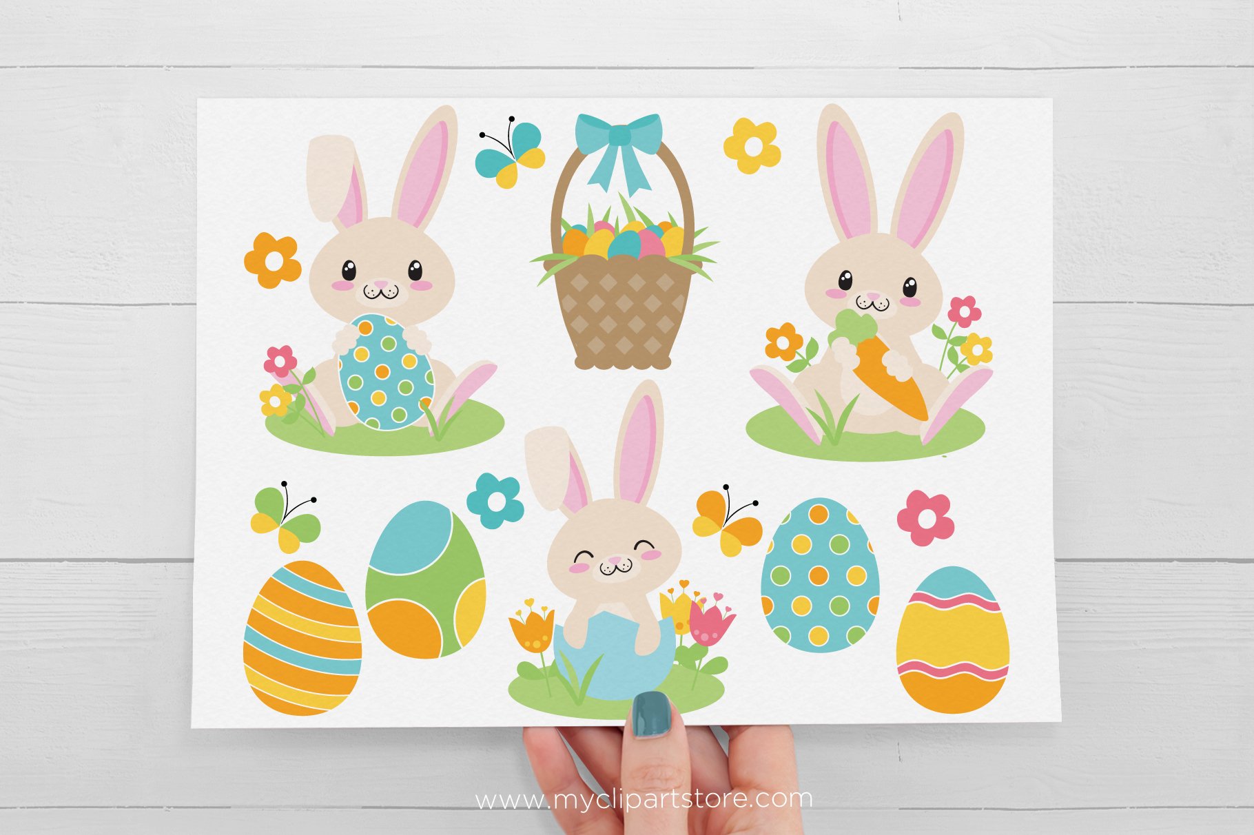 Easter Bunny Vector SVG Clipart.