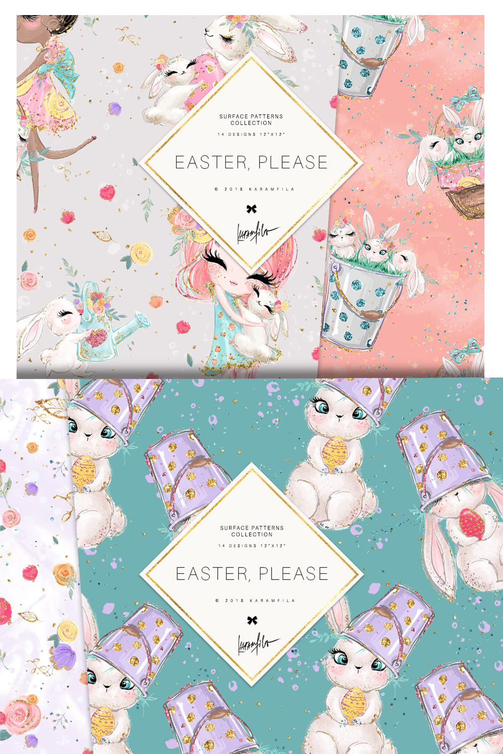 12 Easter Seamless Patterns.