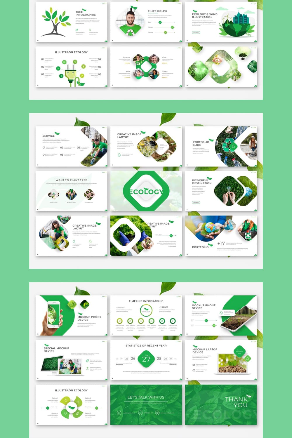 Great template in bright green color.