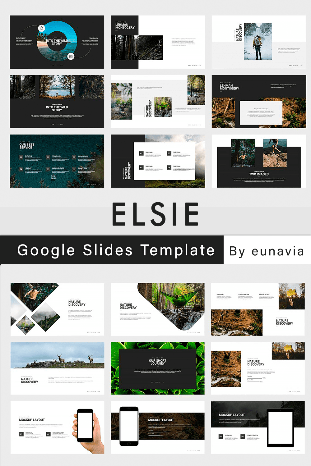 Elsie Google Slides Template - preview of Pinterest image.