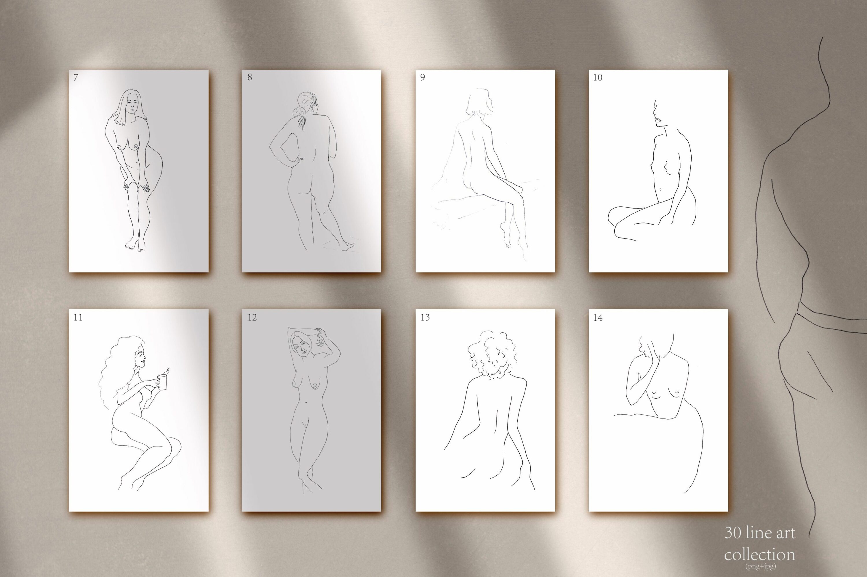 Woman's Body. Line Art Collection
