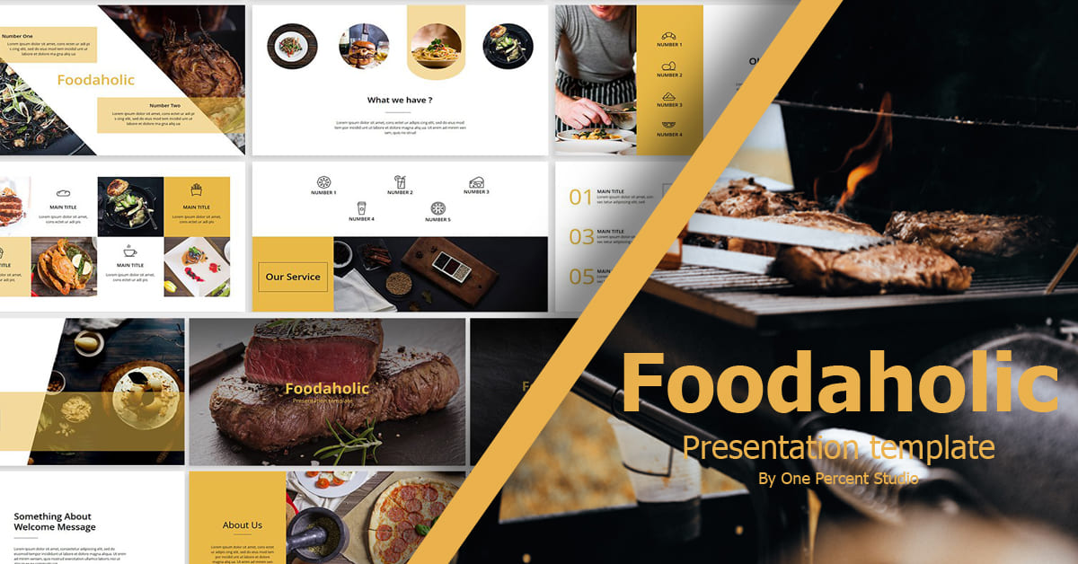 Foodaholic Creative Keynote Template - preview image.
