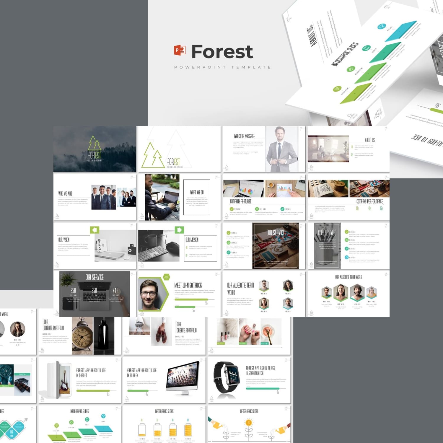 Forest - Presentation Template is a minimalistic, creative, unique presentation template.