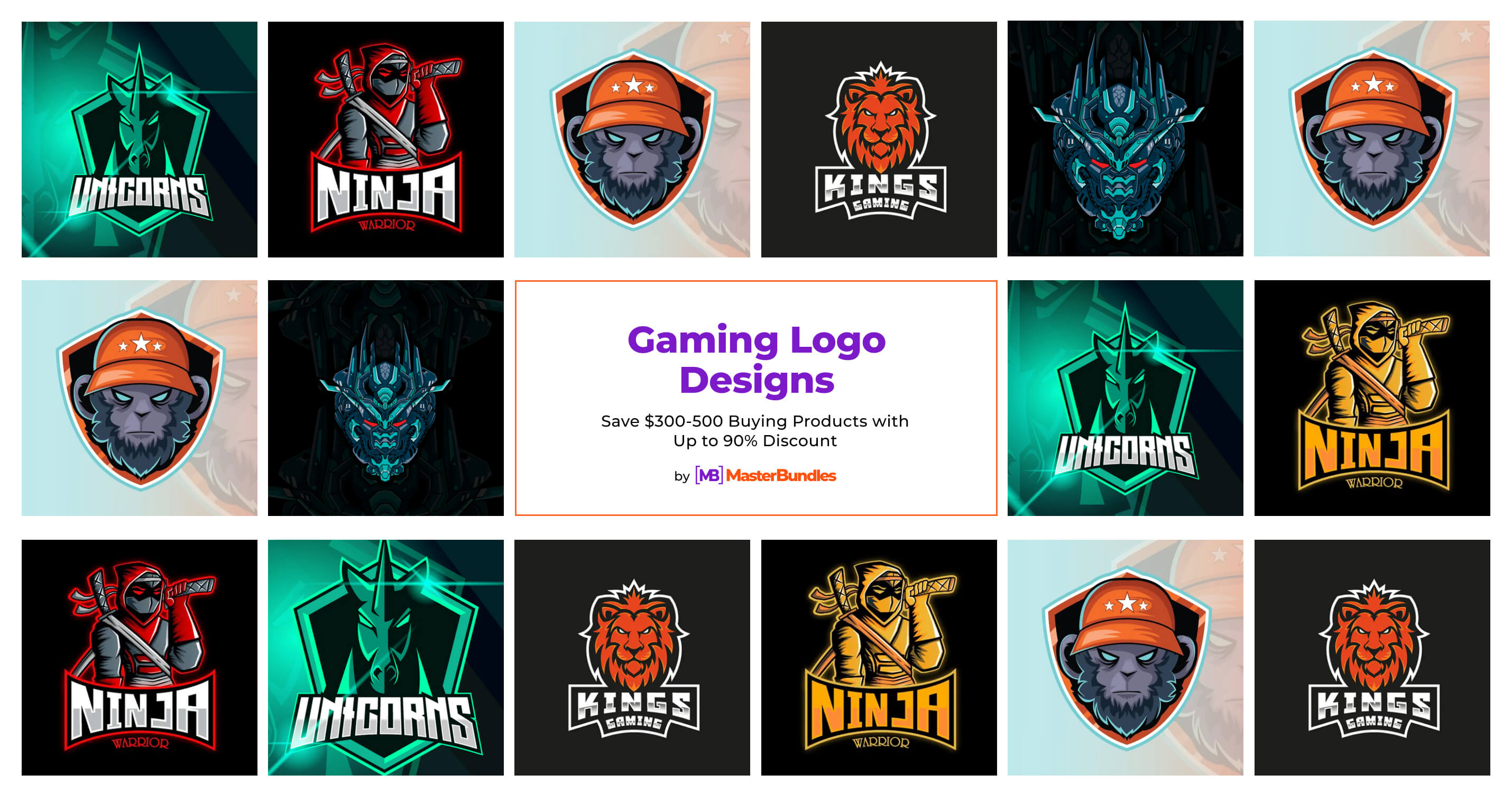 CREATIVE GAMING LOGO DESIGN BUNDLES - MasterBundles