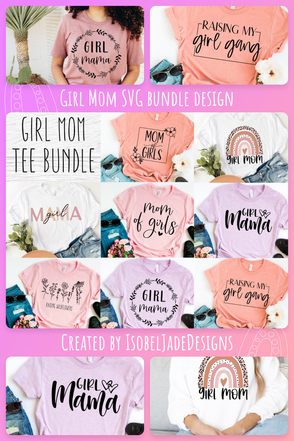 girl mom svg bundle design mom of girls pinterest
