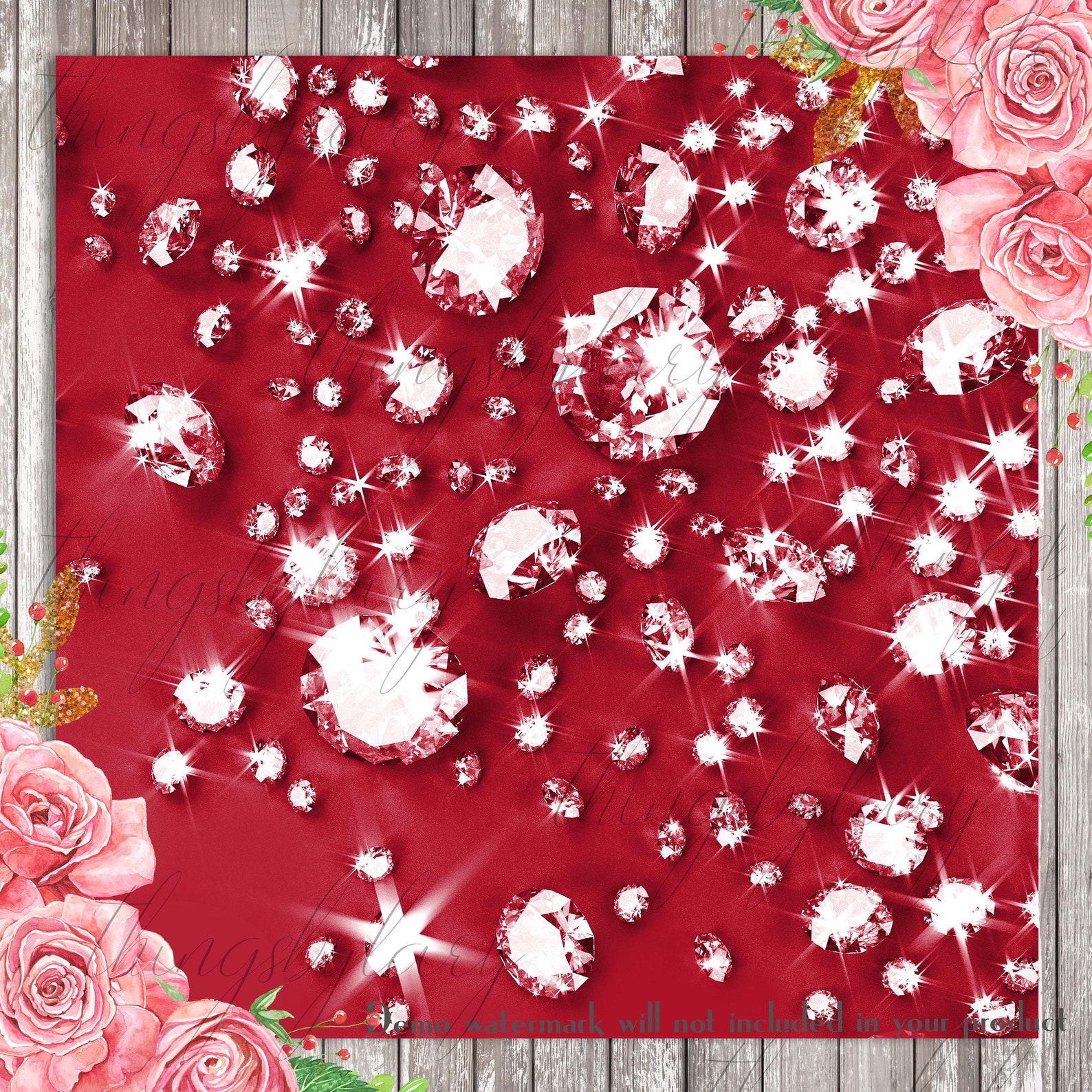 100 Bling Bling Real Diamond Background Digital Papers.