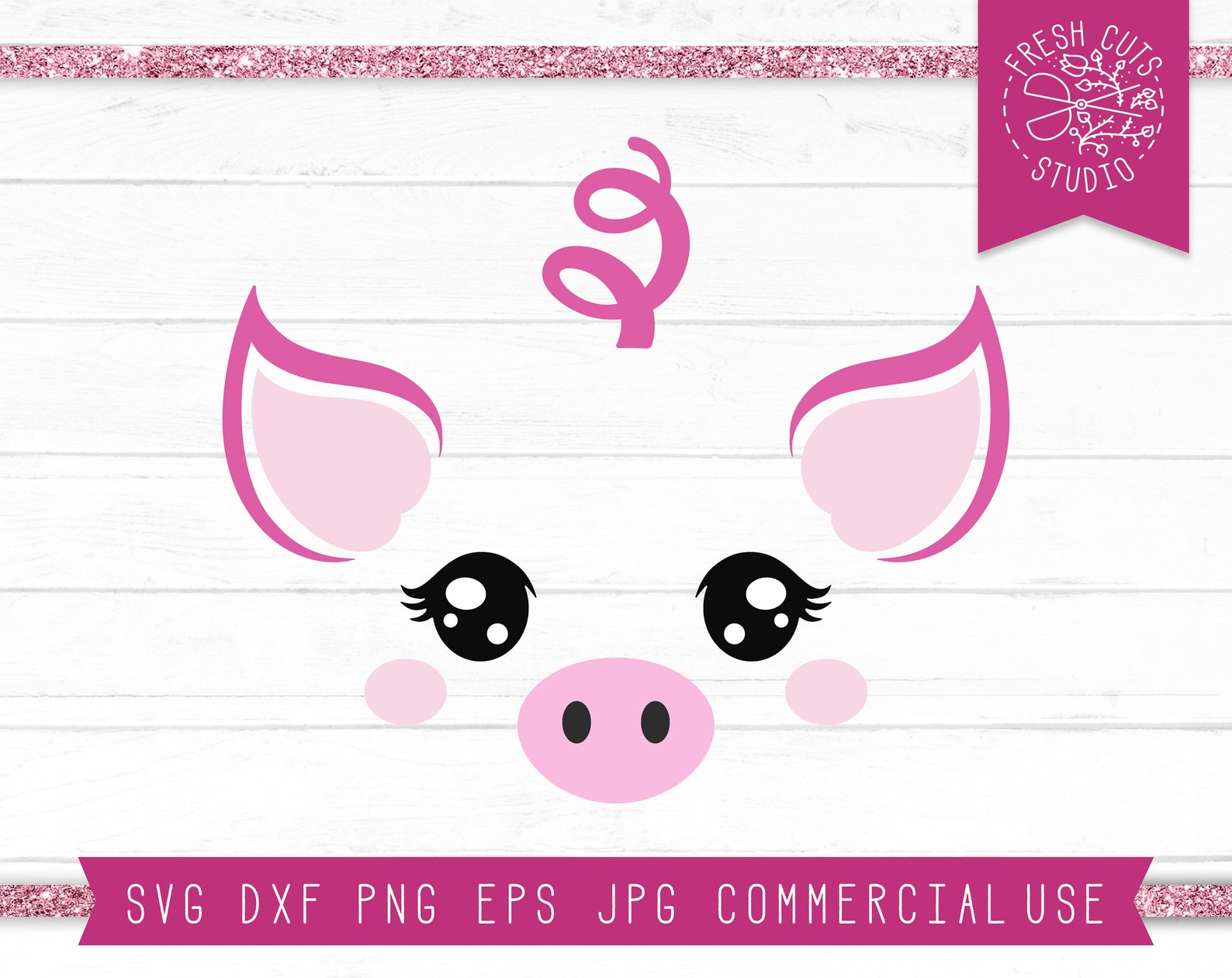 Pig Faces SVG Cut File for Cricut.