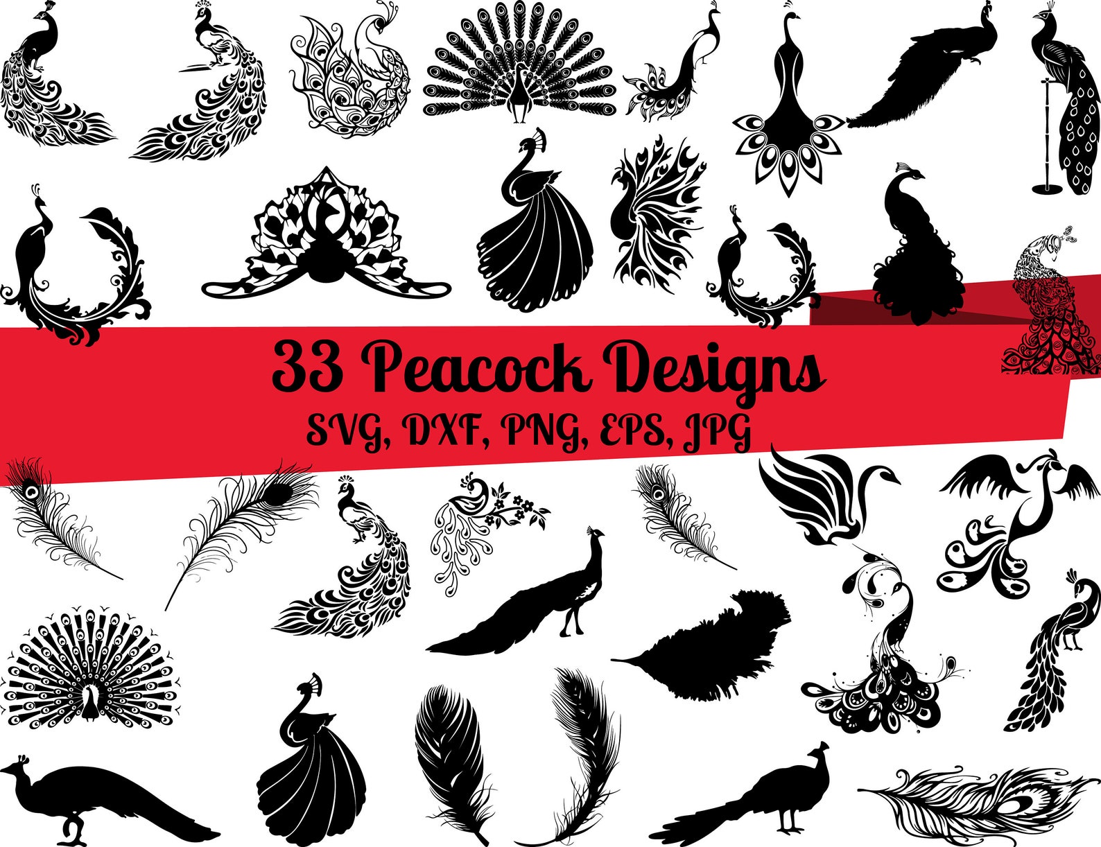 33 Peacock SVG Bundle.