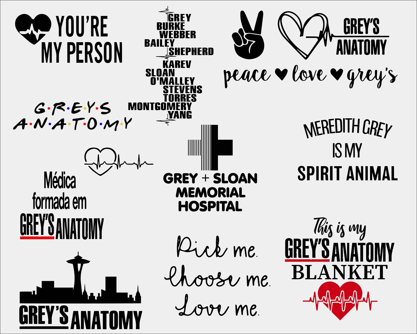 Elements for Grey's anatomy collection.