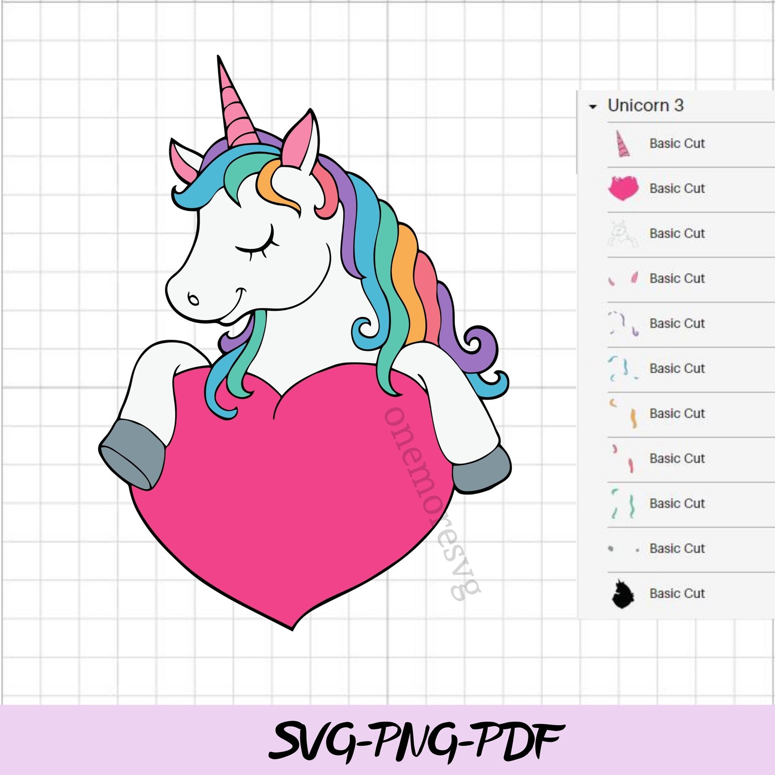 Kawaii Unicorn SVG Files for Cricut.