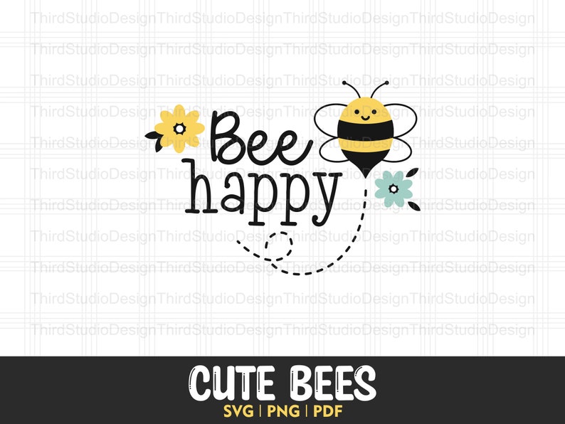 Cute Bees - Bee Happy.