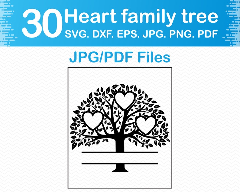 Heart Family Tree Bundle in JPG/PDF Files.