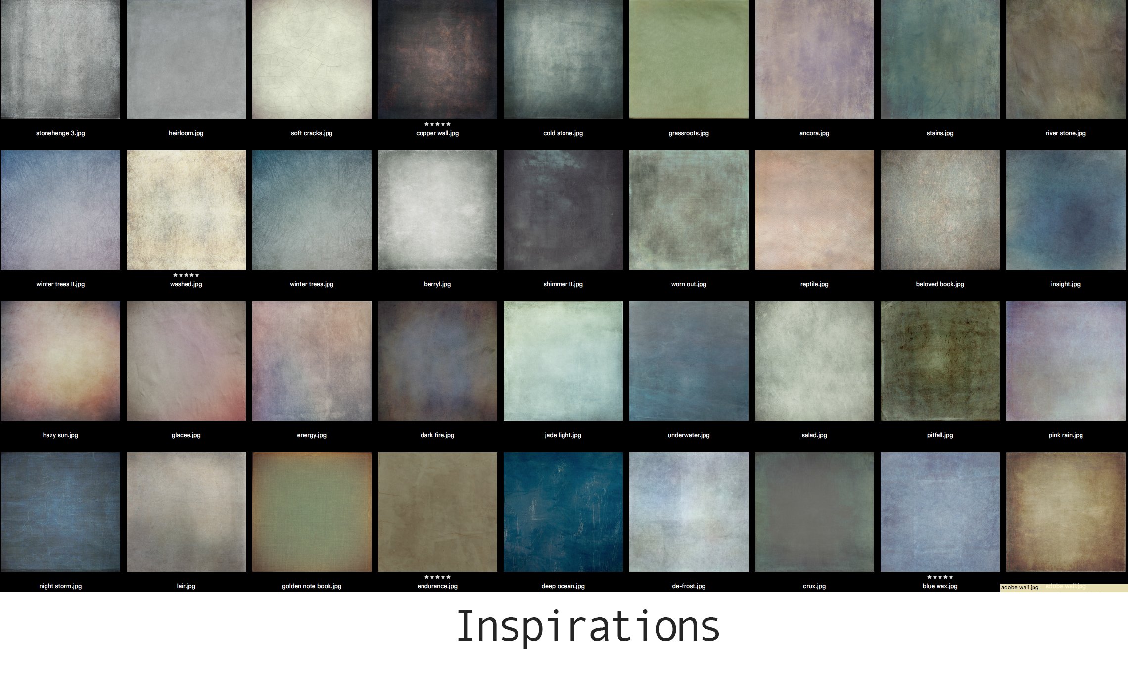 Inspirations Color Palette of Big Fineart Texture Bundle.