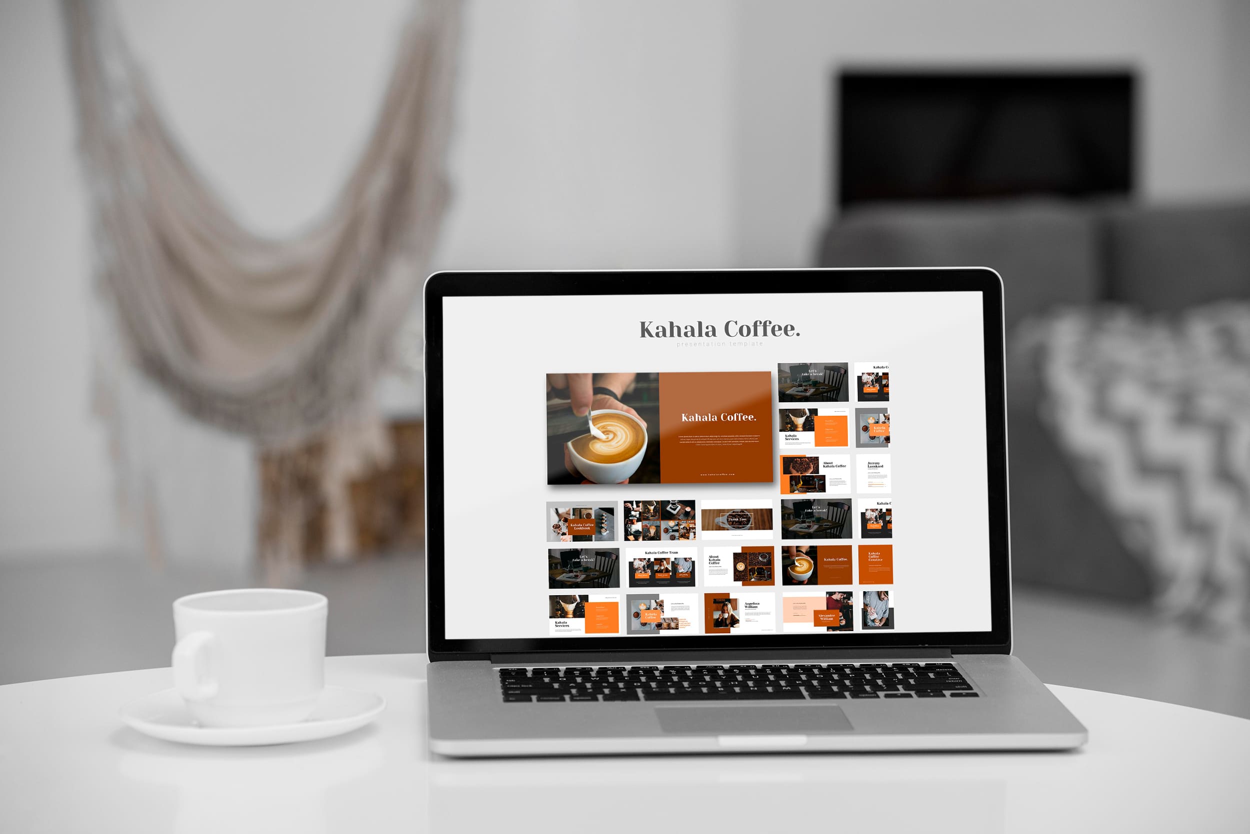 Kahala Coffee Google Slides - Mockup on Laptop.