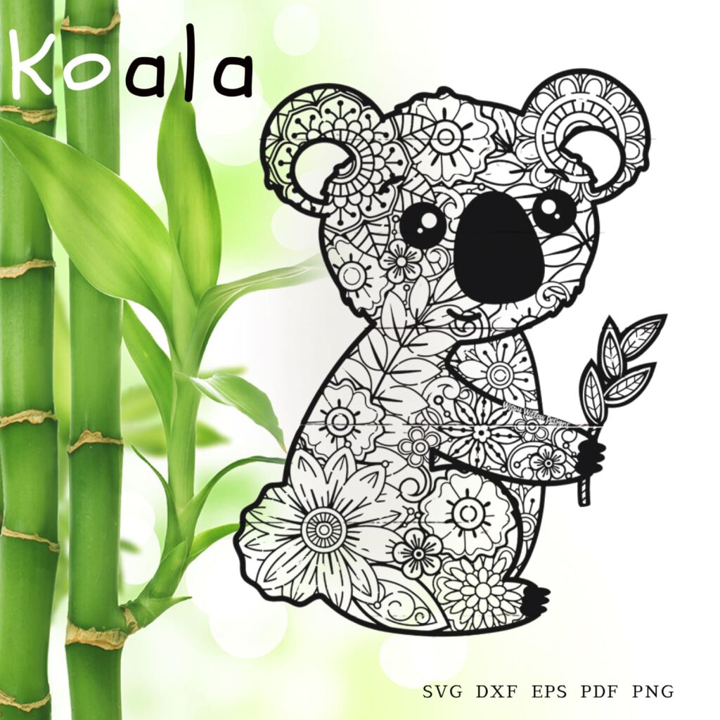 Koala Zentangle Svg Masterbundles