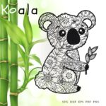 Koala Zentangle SVG.