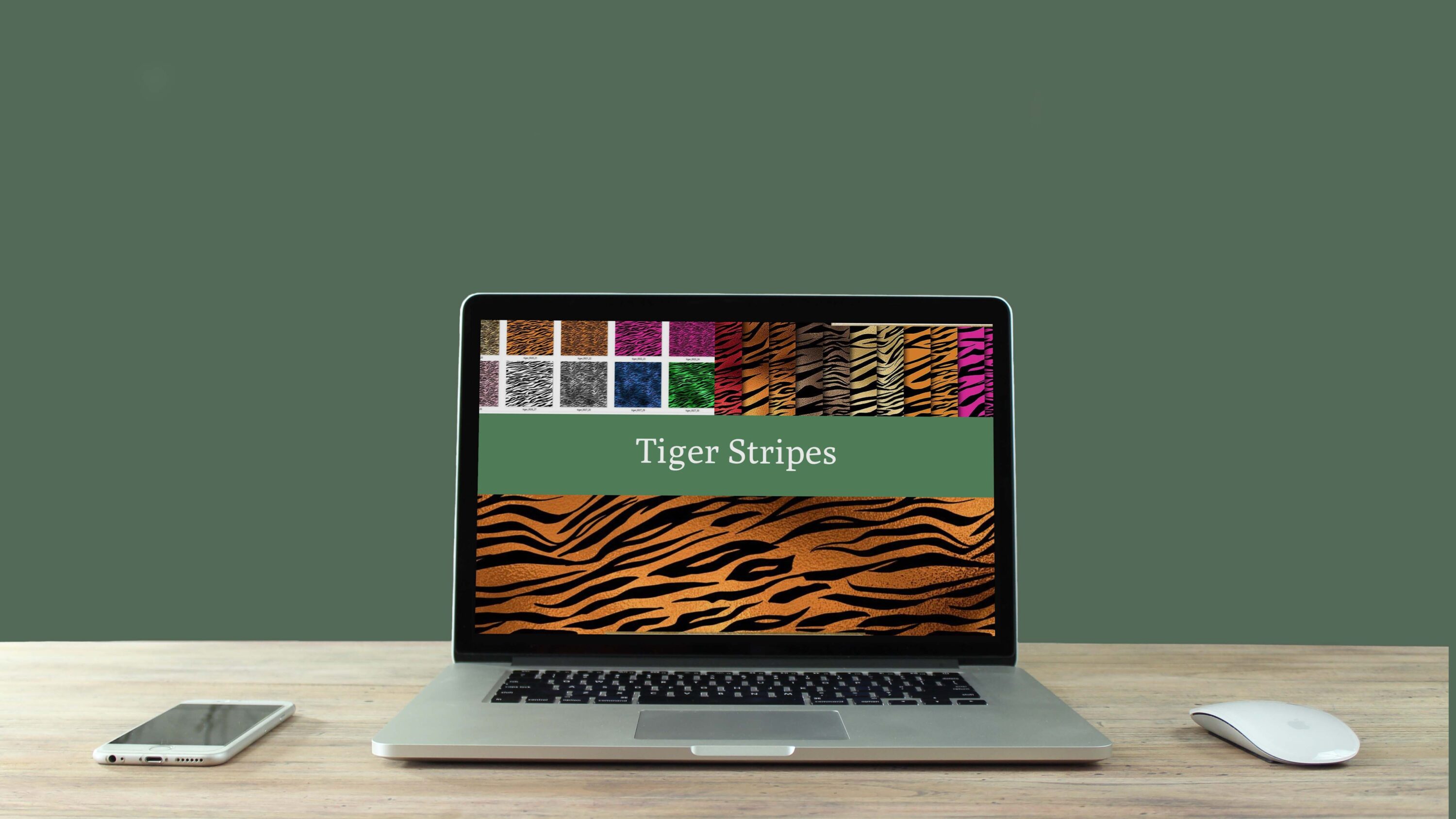 Tiger Stripes Seamless Patterns - laptop.