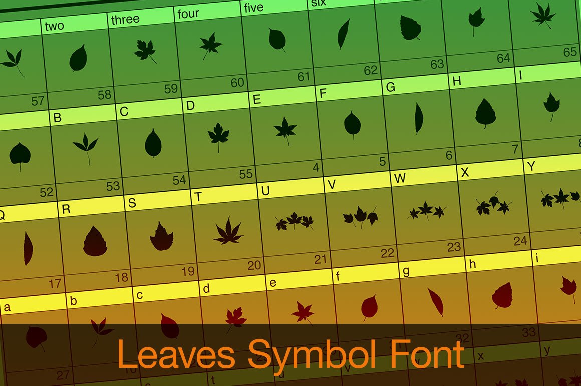 Collection of leaves symbols.