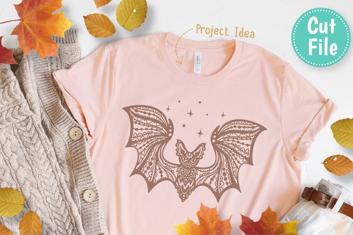 Decorative Halloween Bats SVG Set.