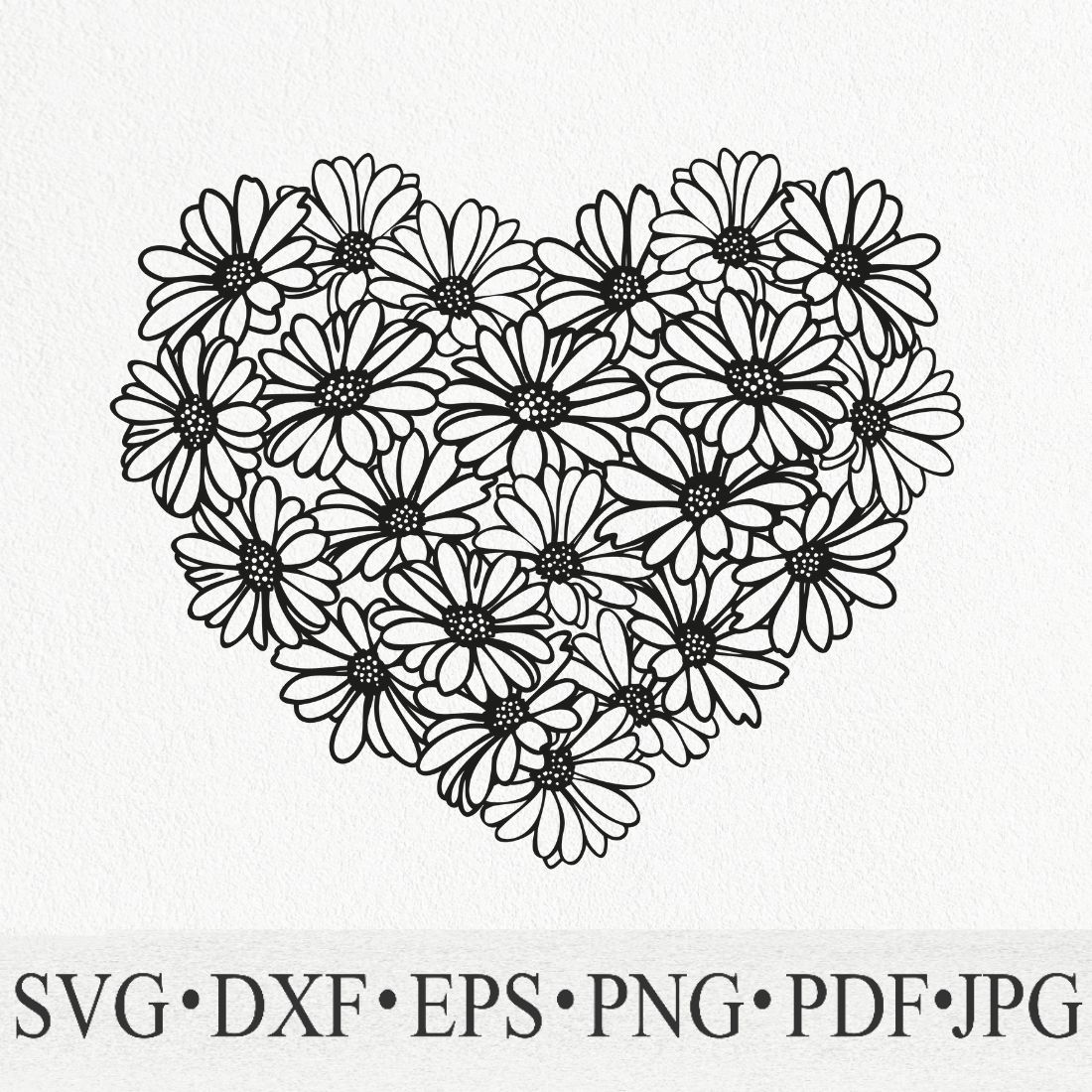 Hearts with doodle rose flower forget me not svg, - MasterBundles