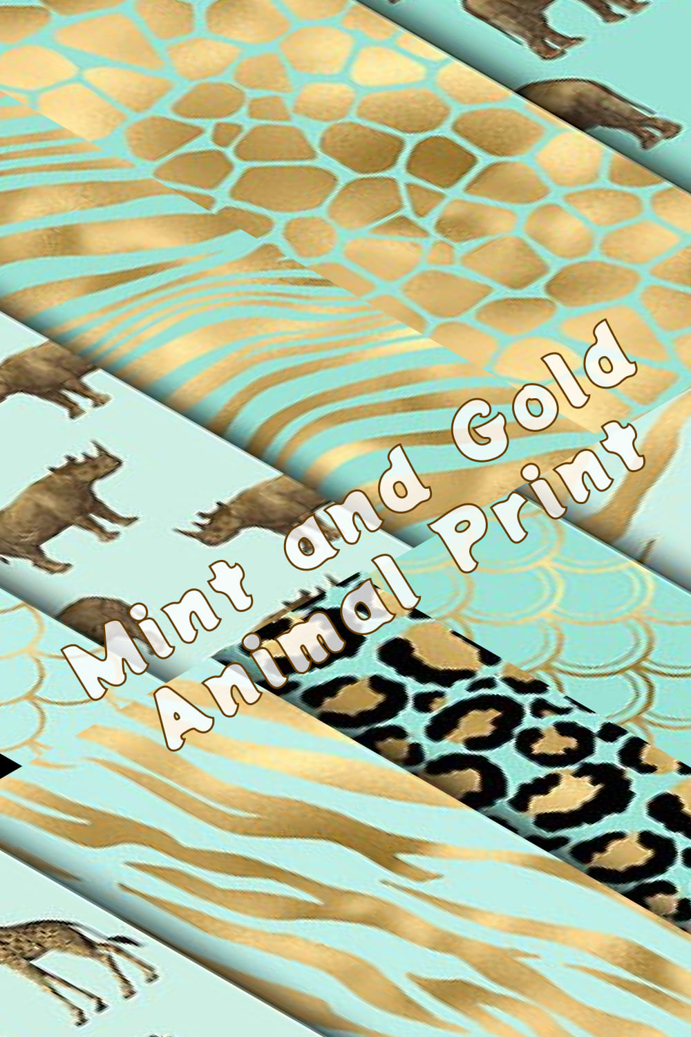 mint and gold animal print 04