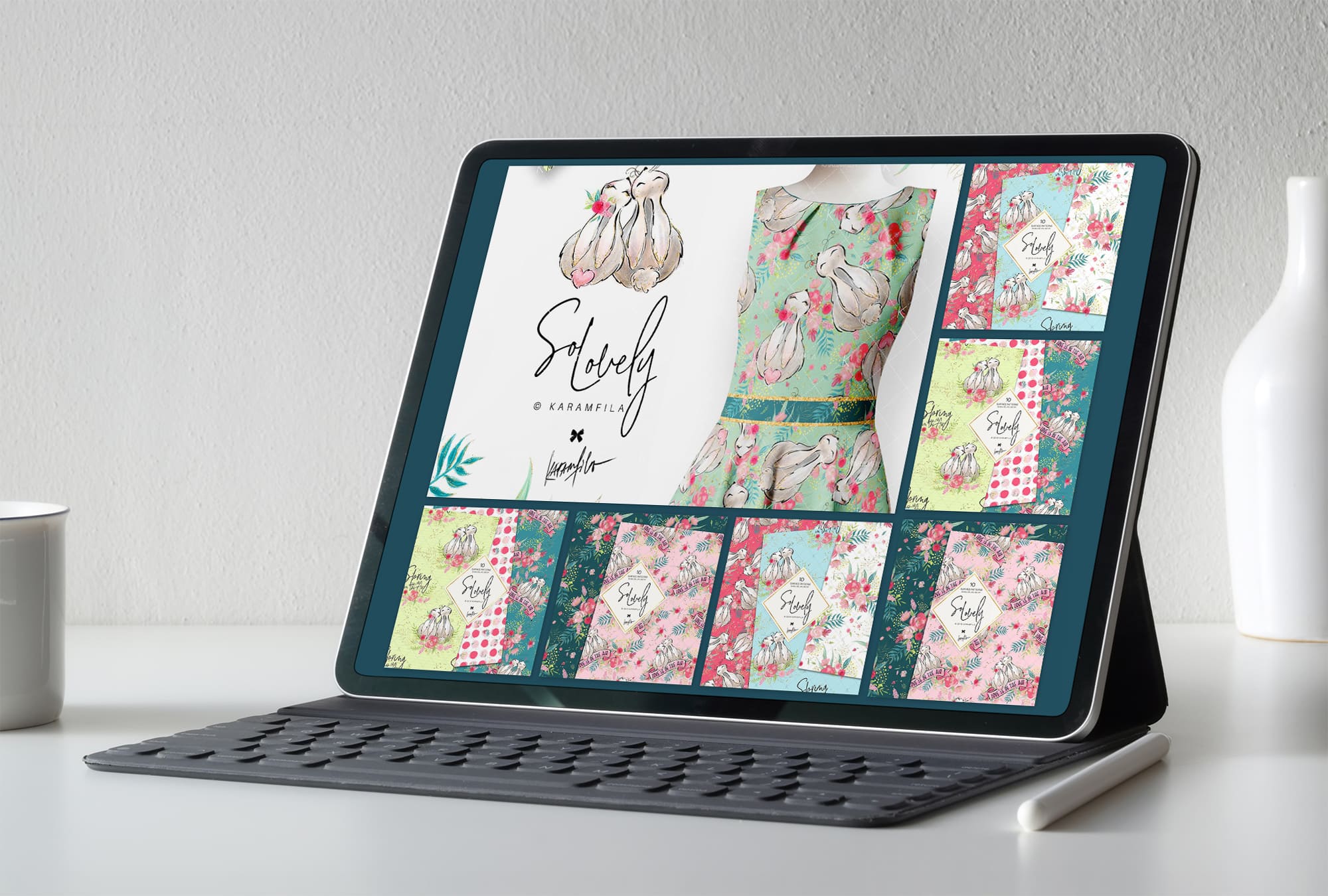 Spring Bunny Patterns - tablet.