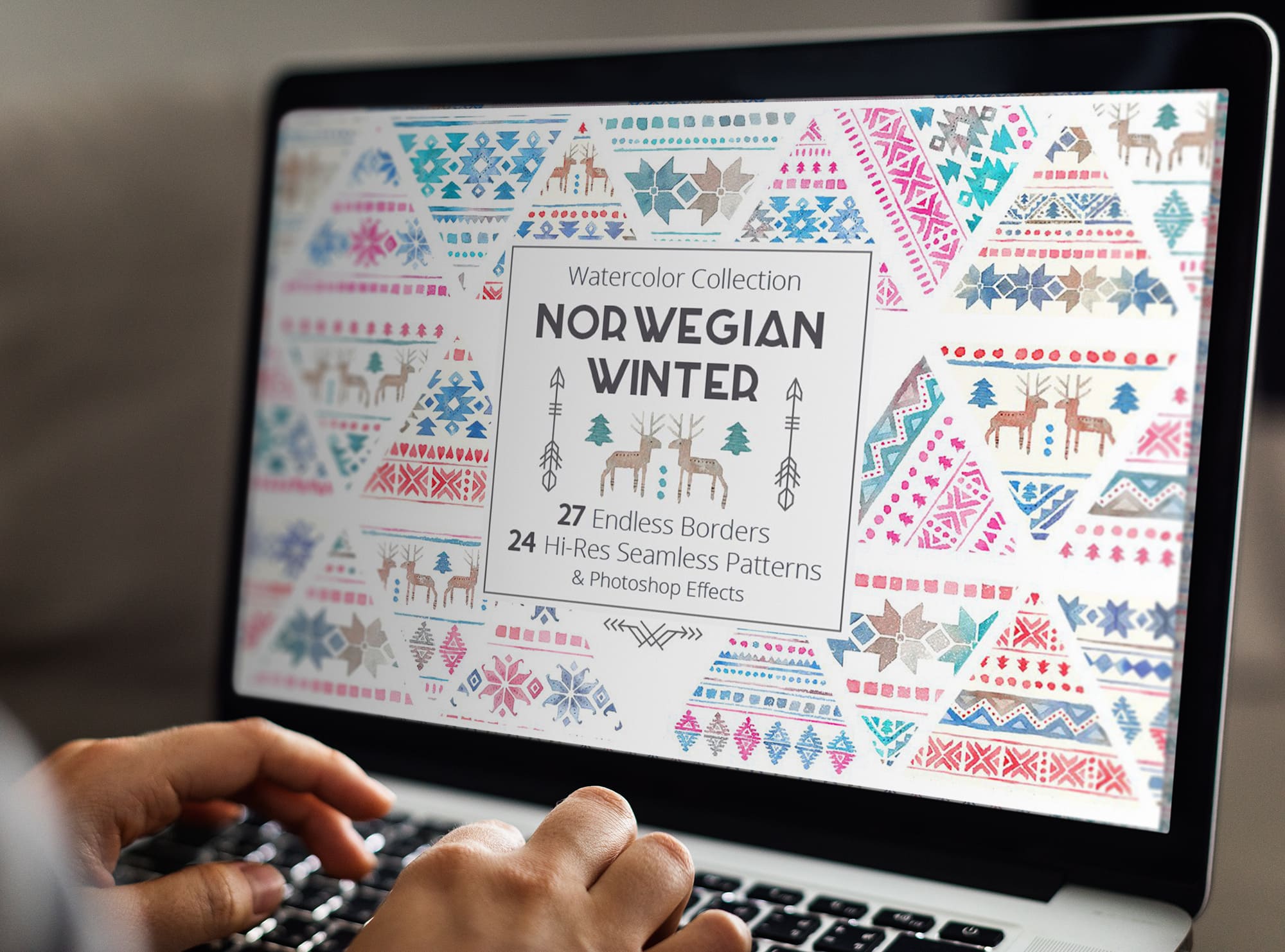 Norwegian Winter - Seamless Patterns - laptop.