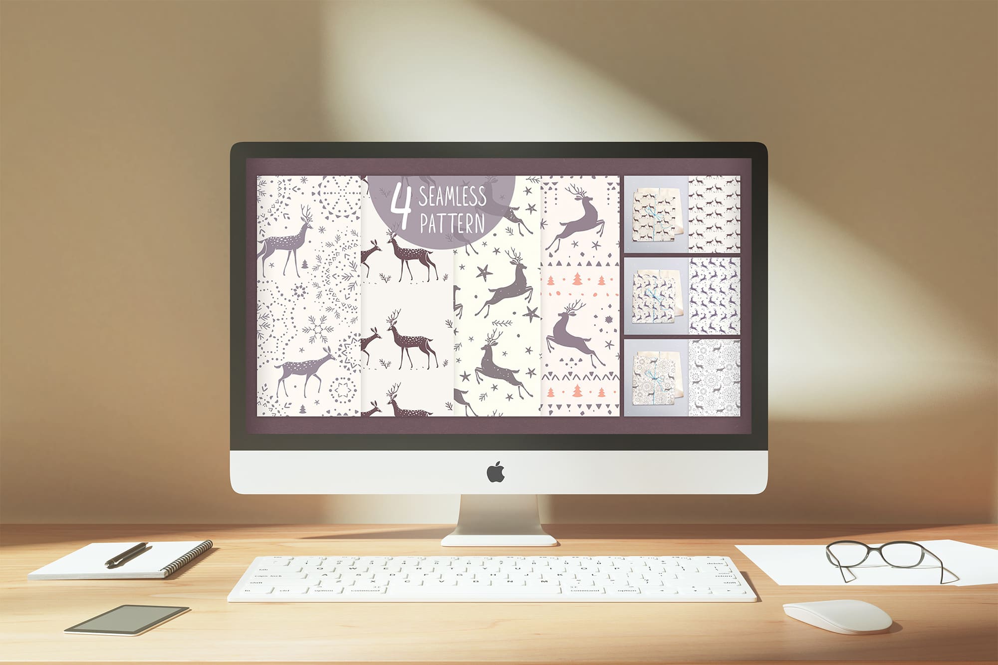 Seamless pattern deer - desktop.
