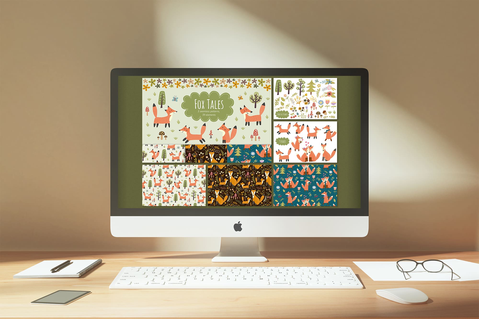 Fox Tales: Patterns & Clipart - desktop.