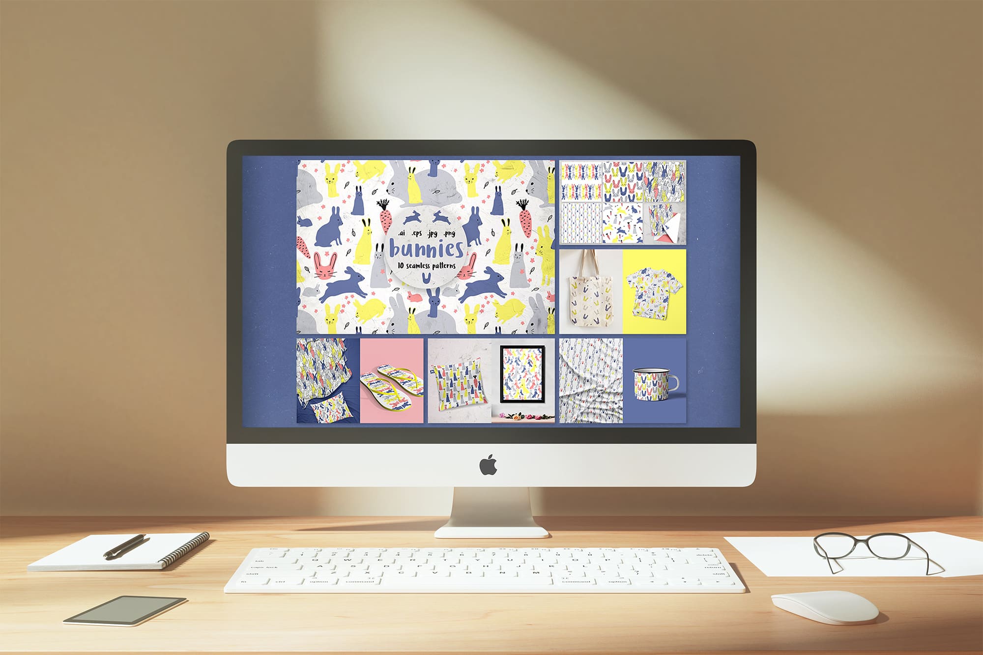 BUNNIES, 10 patterns - desktop.