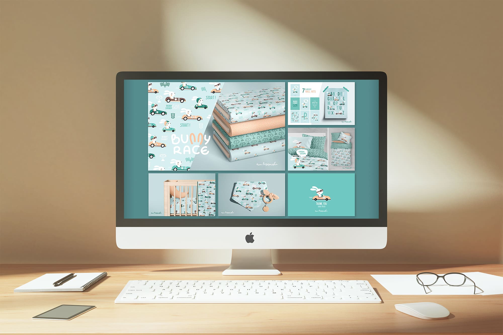 Bunny Race - Vector Pattern & Prints - desktop.