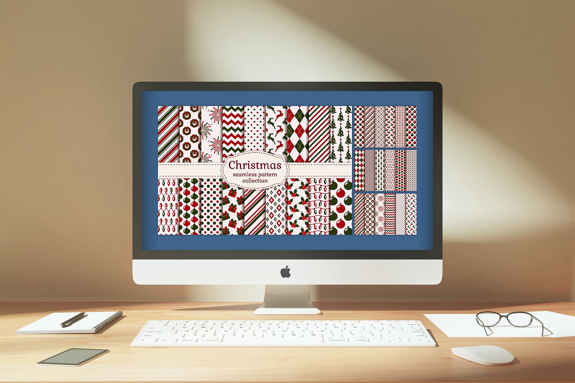 Christmas seamless patterns - desktop.