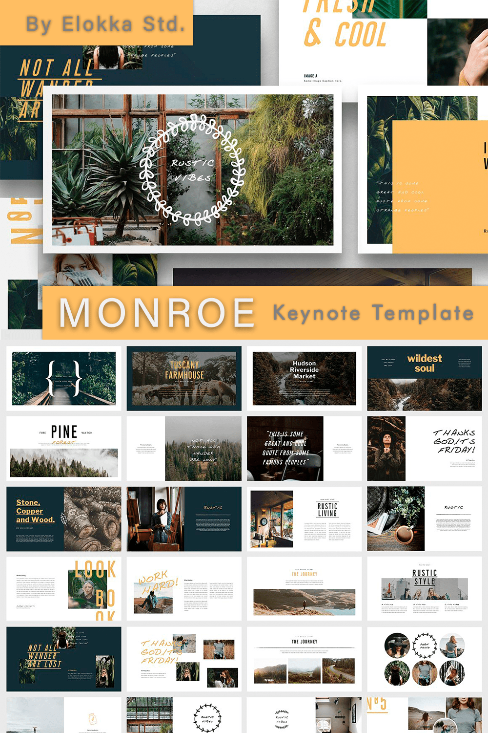 MONROE - Keynote Template - preview of Pinterest image.