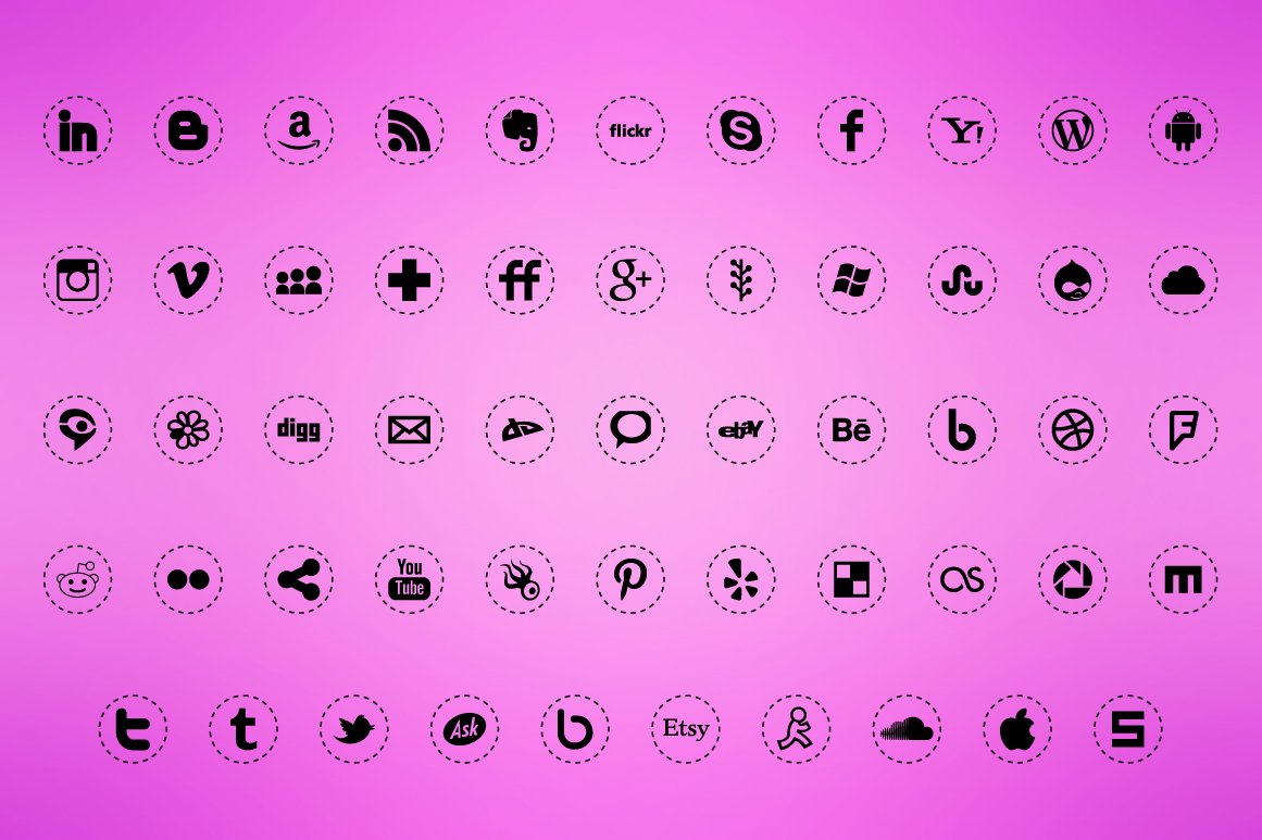 Modern creative social media icons.