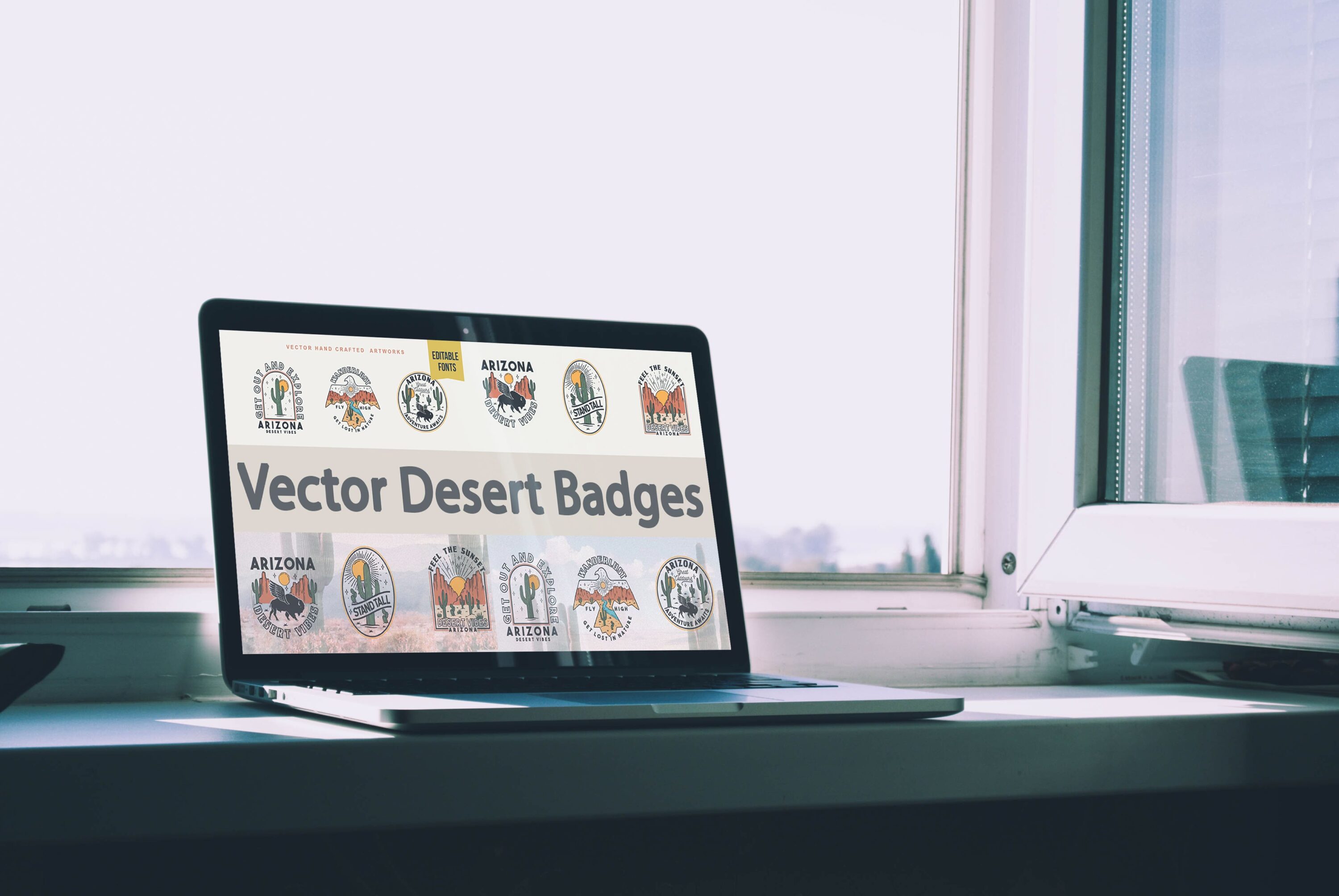 Laptop option of the Vector Desert Badges.