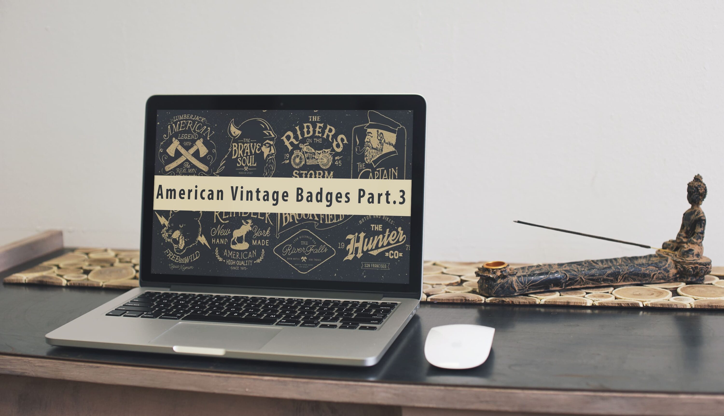 Laptop option of the American Vintage Badges Part.3.