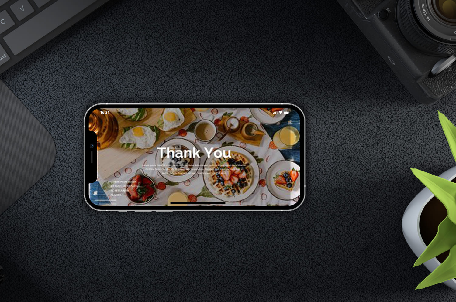 Nourriture Food Powerpoint - Mockup on Smartphone.