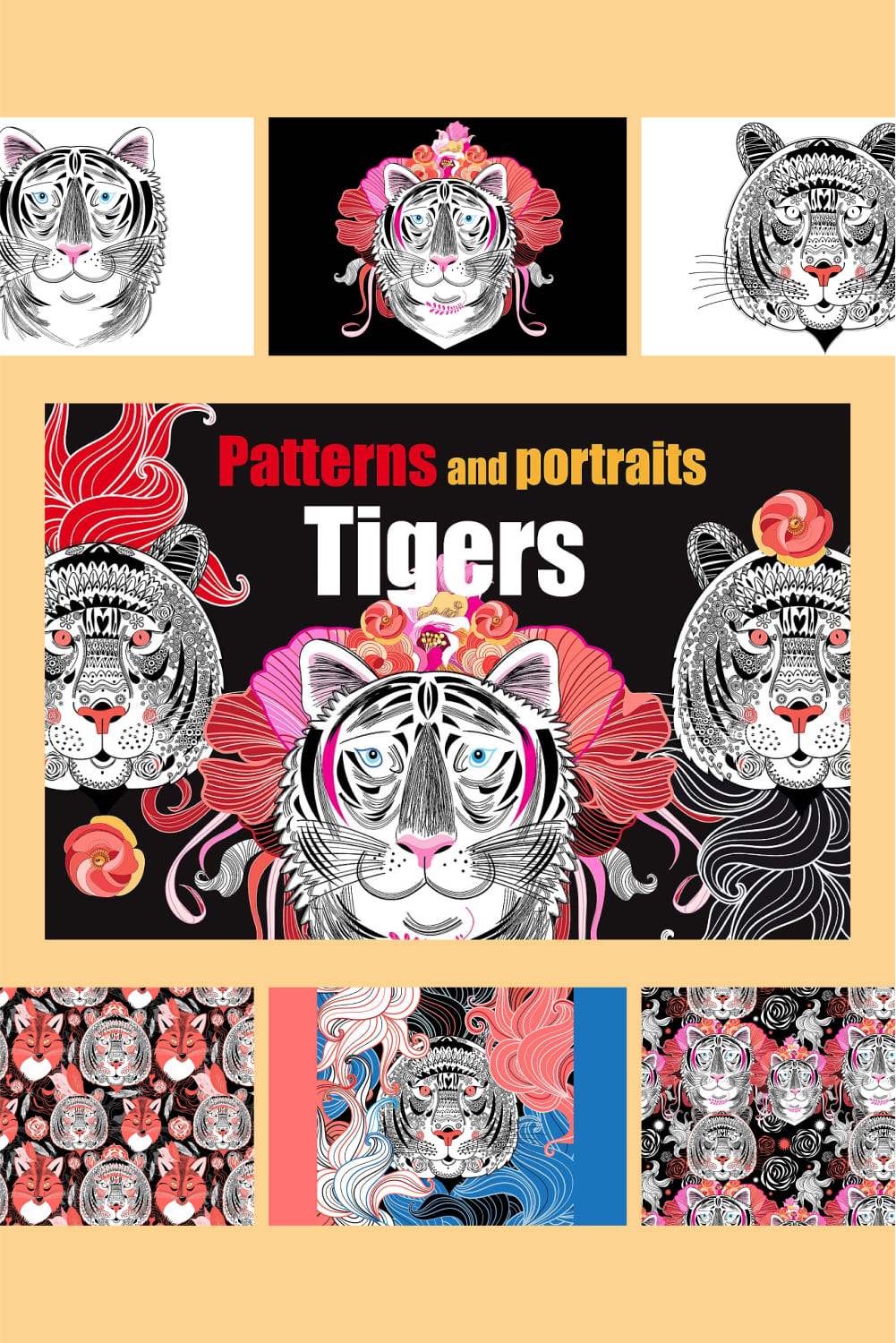 Patterns and Portraits of Tigers.